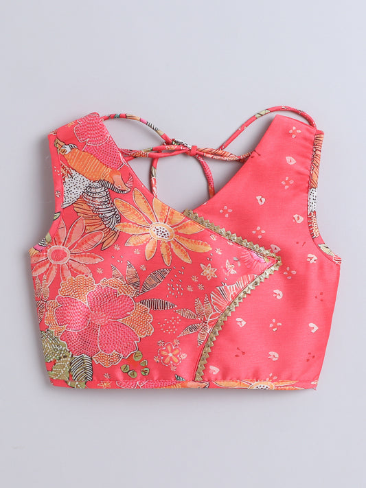 Floral patterned top on a light gray background