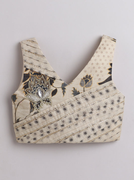 Beige Floral Lehenga Choli For Girls | All Ages