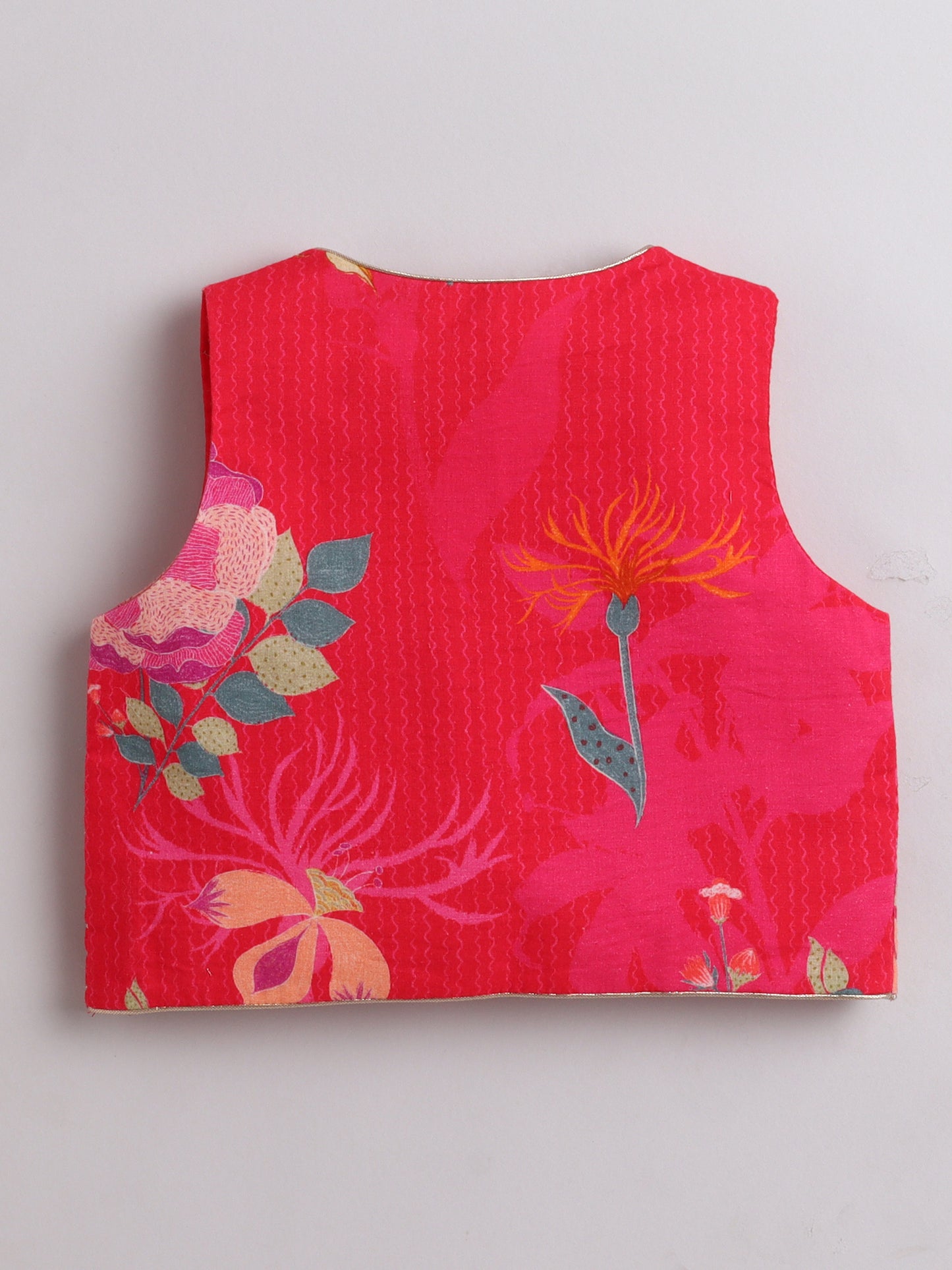 Pink Floral Printed Dress and Jacket for Girls