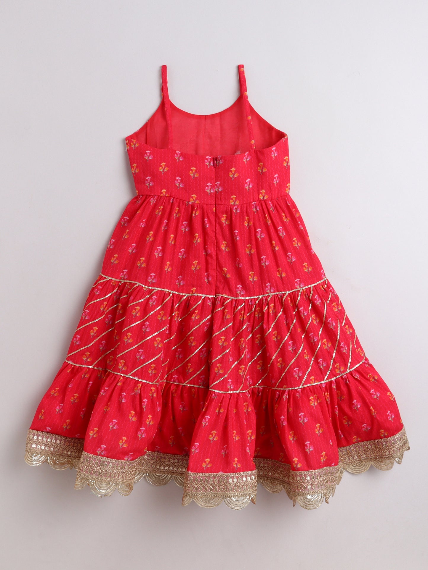 Pink Floral Printed Dress and Jacket for Girls