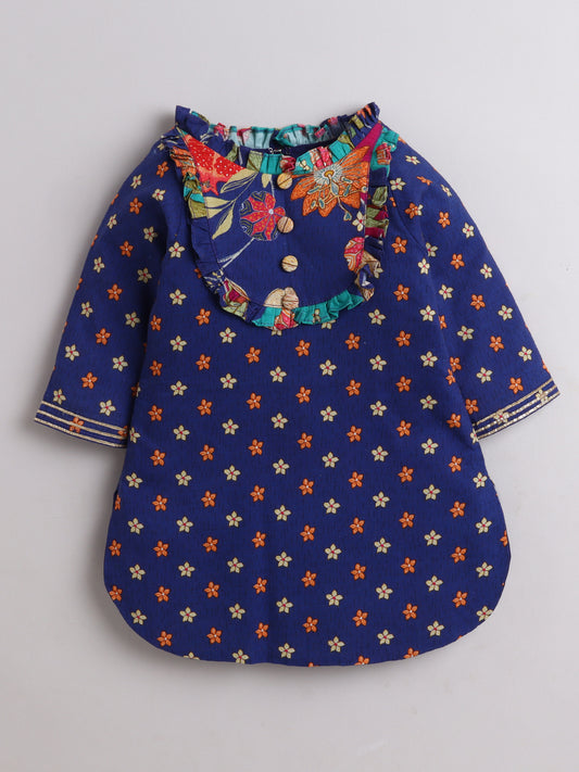 Indigo Floral Palazzo Set For Girls