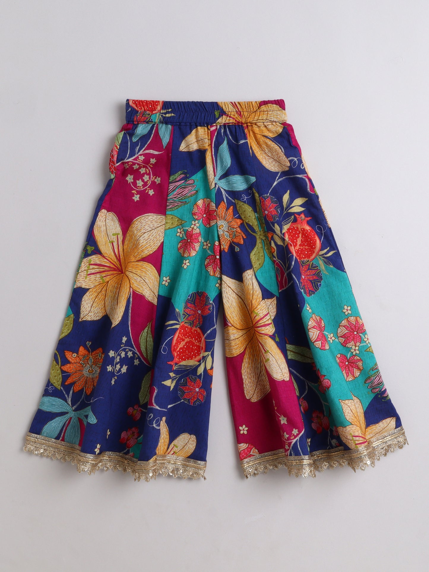 Indigo Floral Palazzo Set For Girls