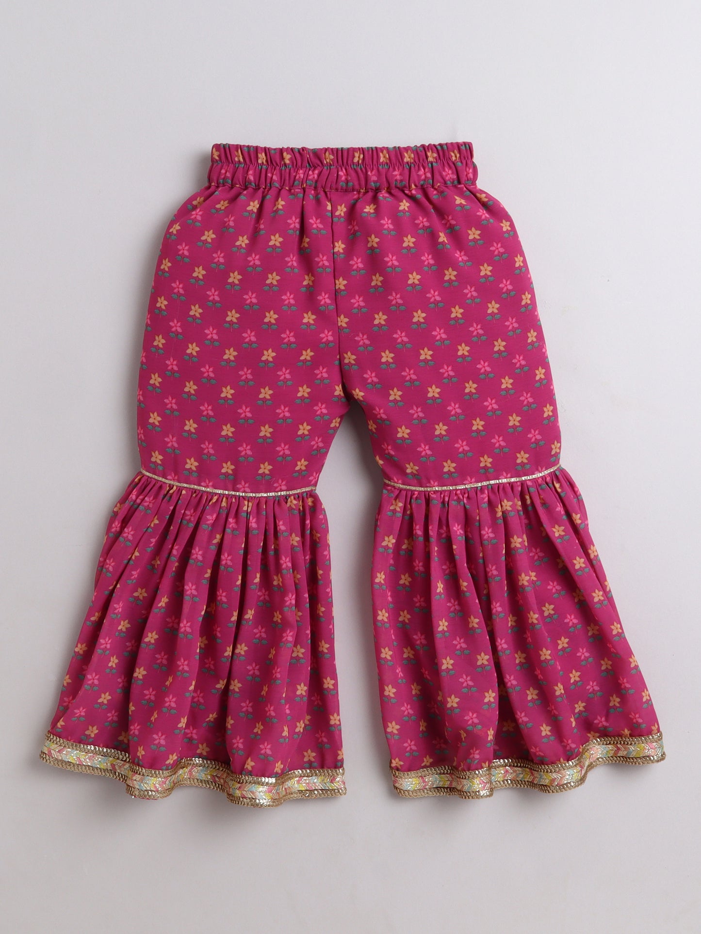 Pink Floral Sharara Set for Girls