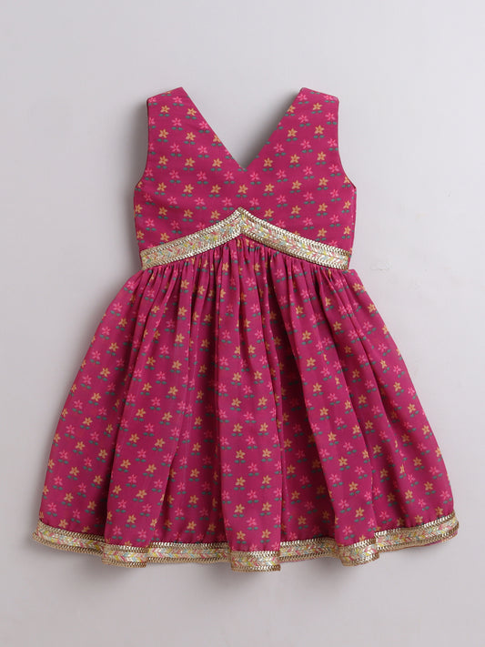 Pink Floral Sharara Set for Girls