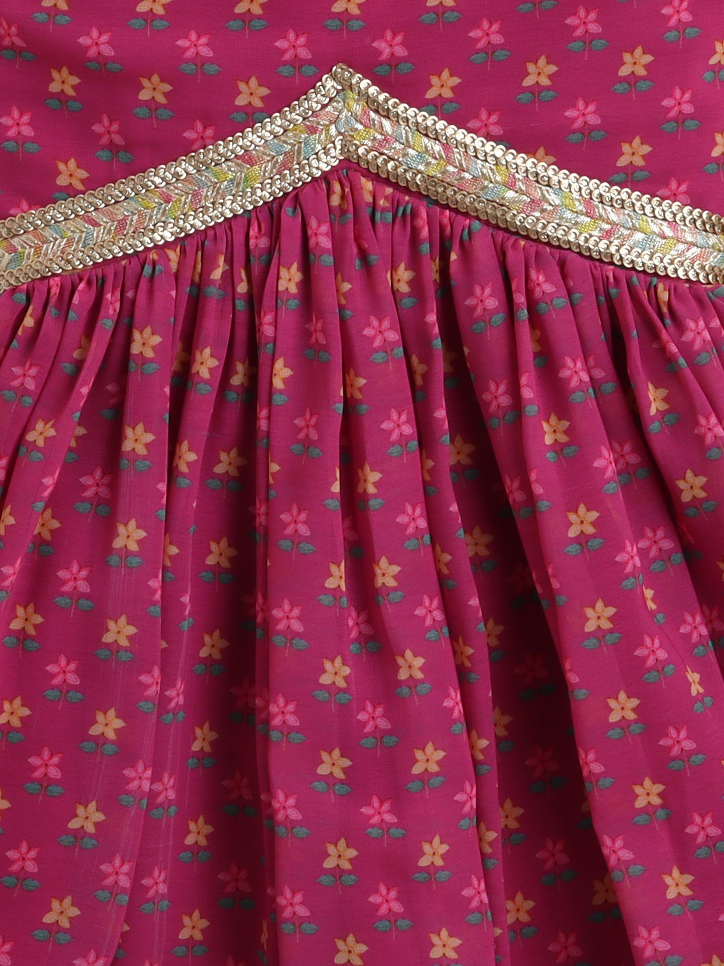 Pink Floral Sharara Set for Girls