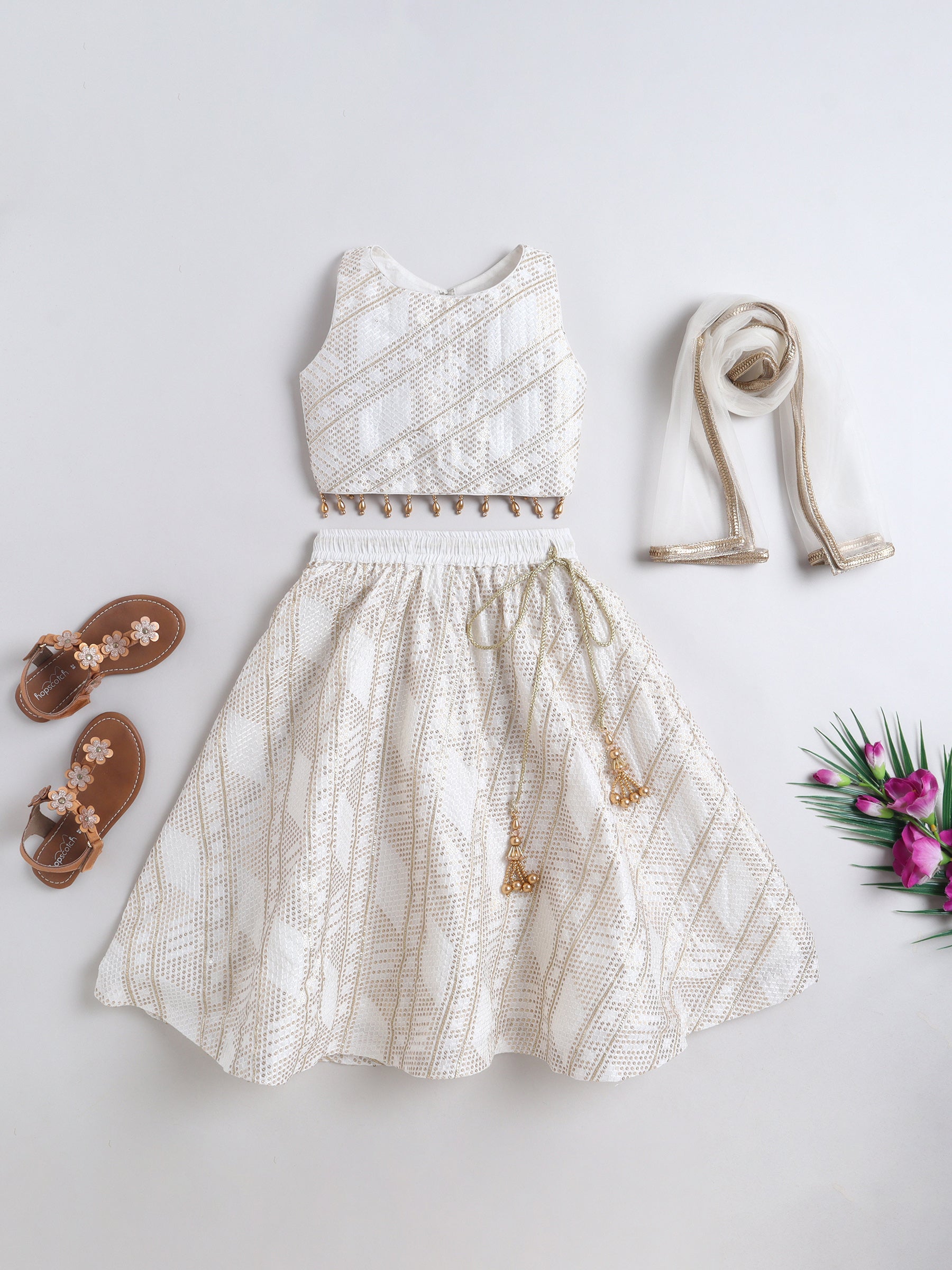 Noor-e-Ivory Lehenga Set for Girls |Fun Little Ones