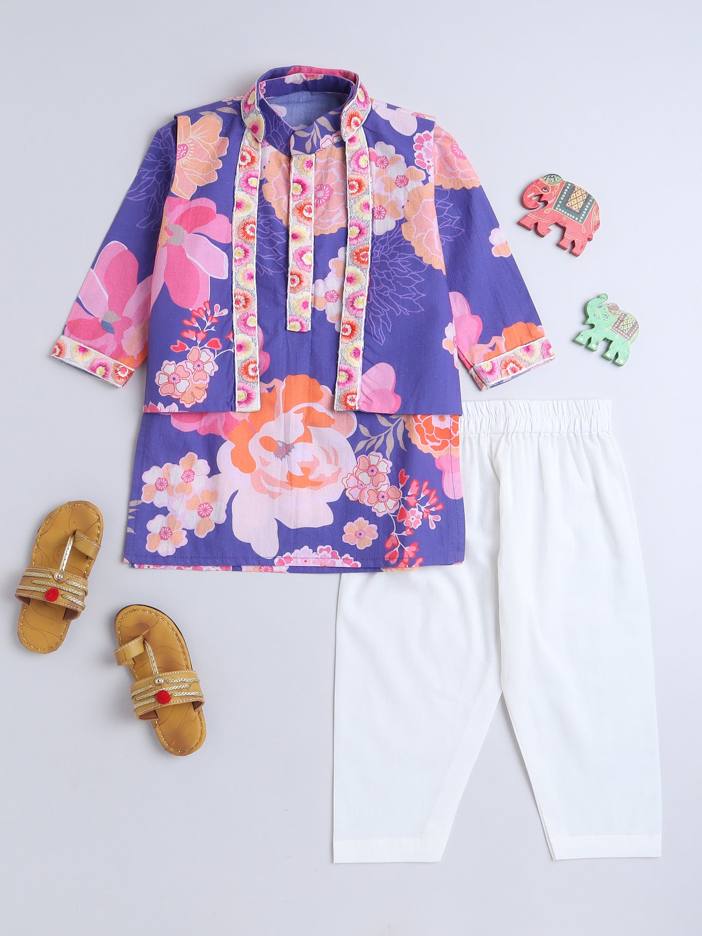 Vibrant Floral Kurta Set for Boys - funlittleones.com