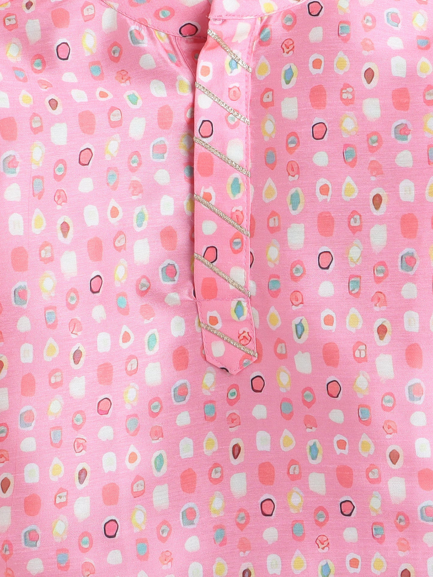 Pink Floral Printed Kurta Pajama Set for Boys