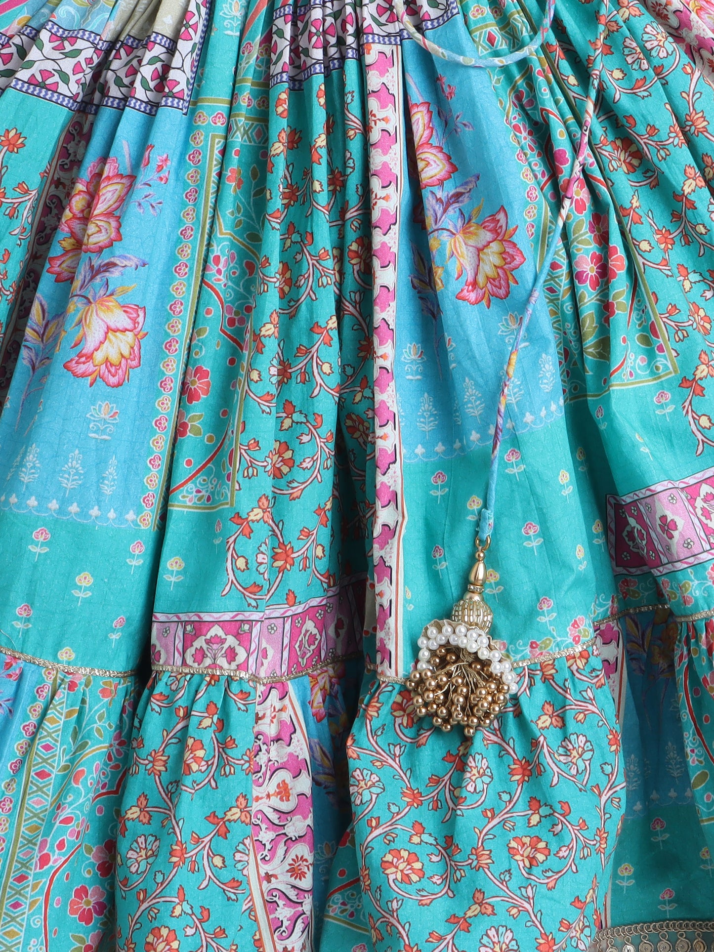 Turquoise Lehenga Choli set For Girls