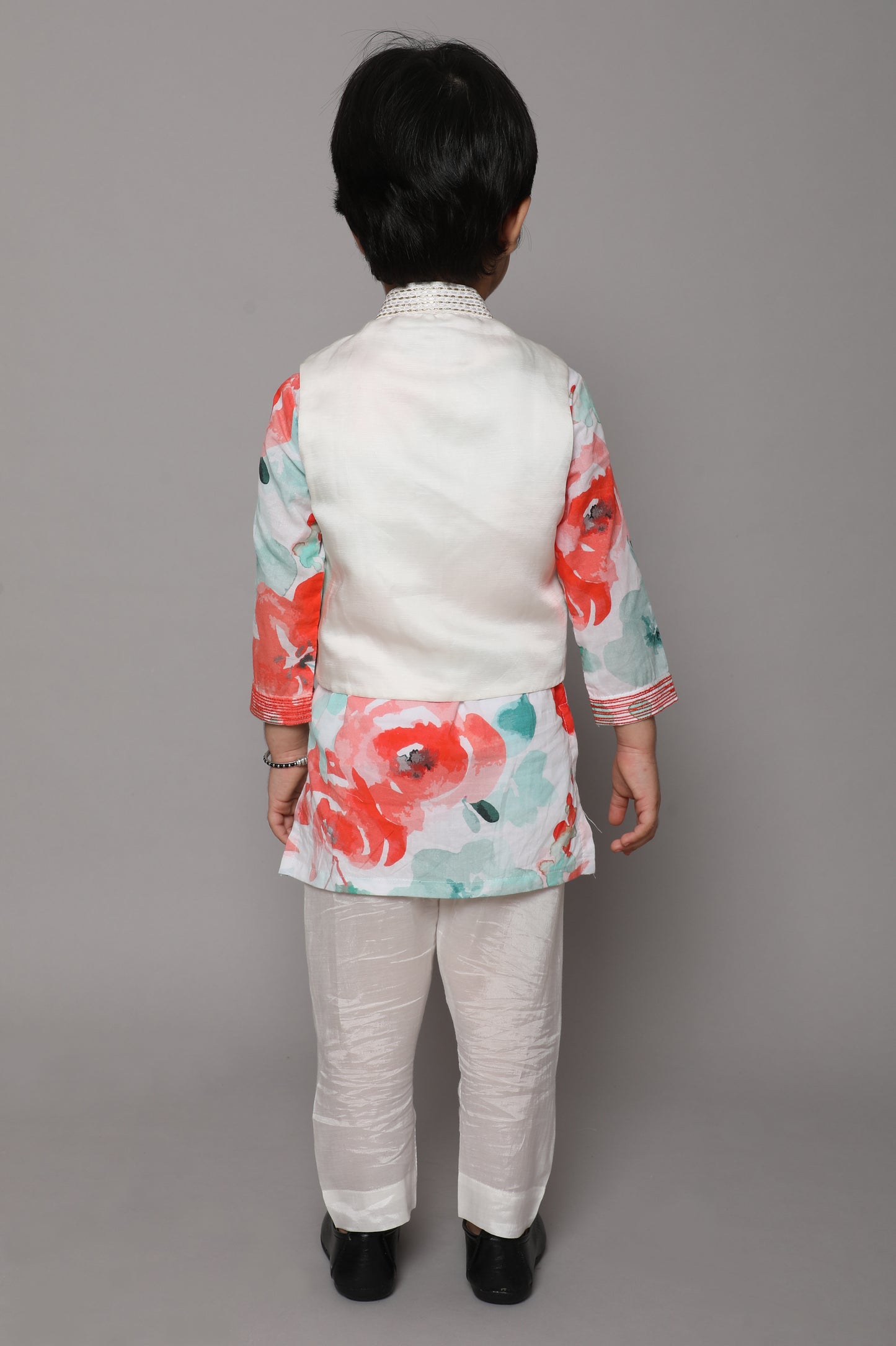 Boys Digital Printed kurta With Embroidered Jacket Set - funlittleones.com