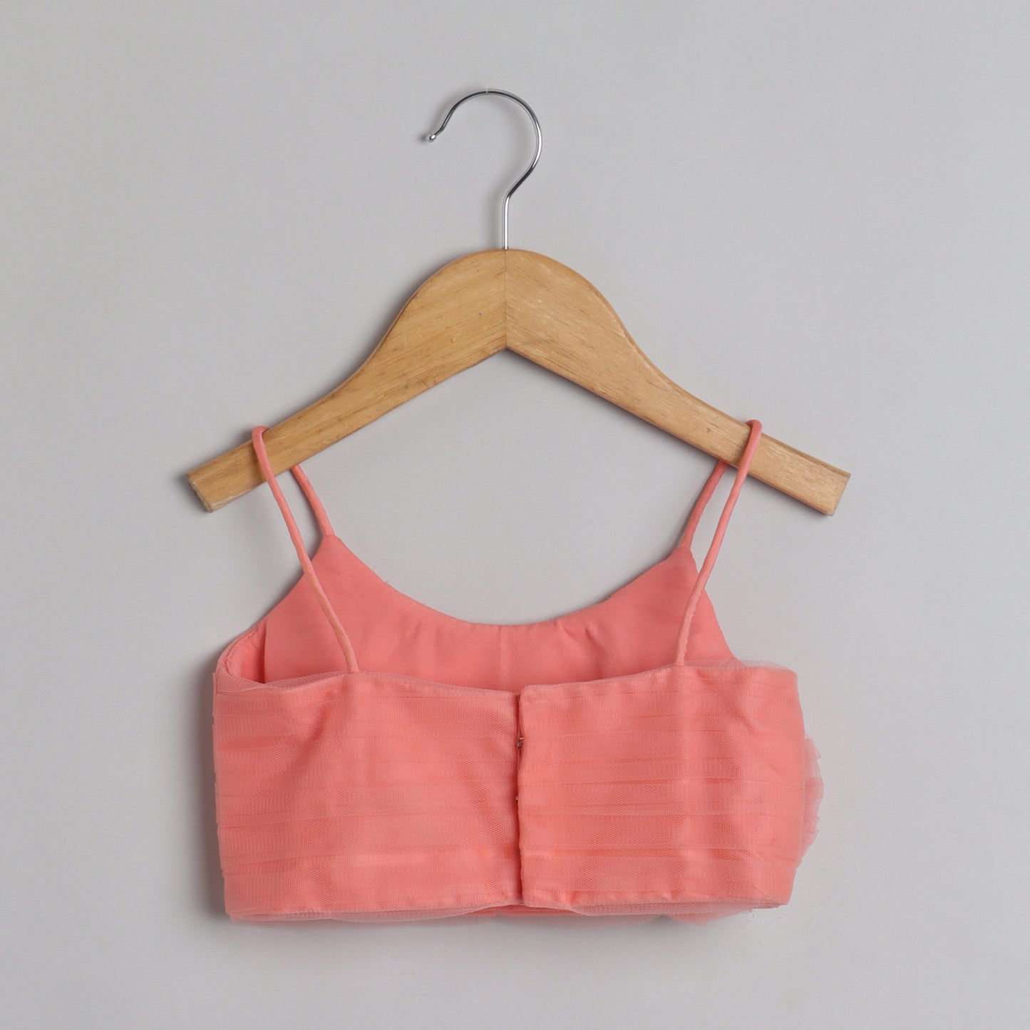 Peach Top With Printed Lace Work Lehenga - funlittleones.com