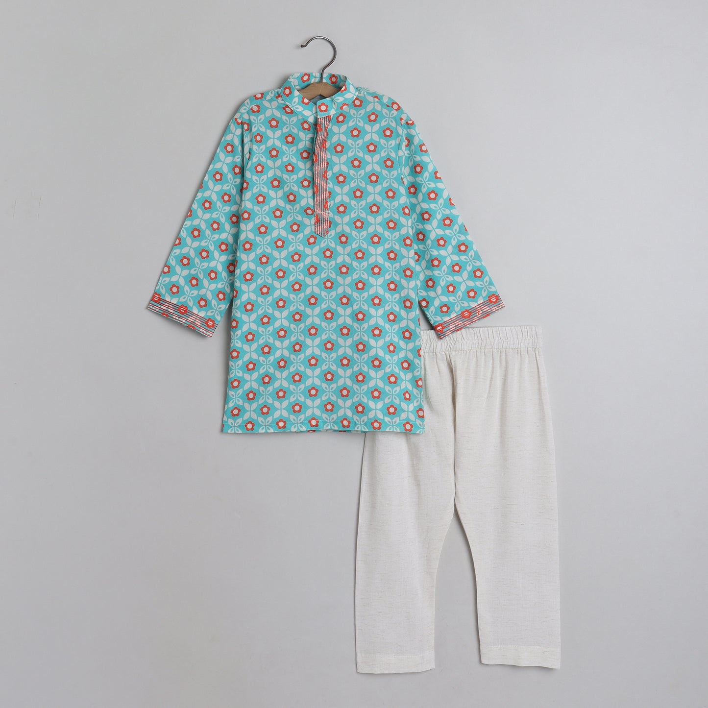 Boys Abla Print Green Kurta Pajama - funlittleones.com