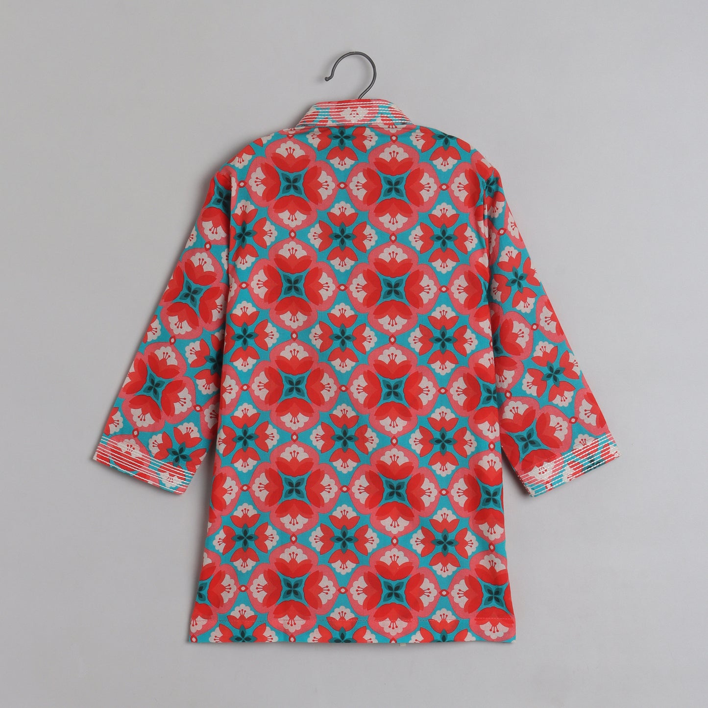 Thread Detailed Digital Printed Kurta With Pajama - funlittleones.com