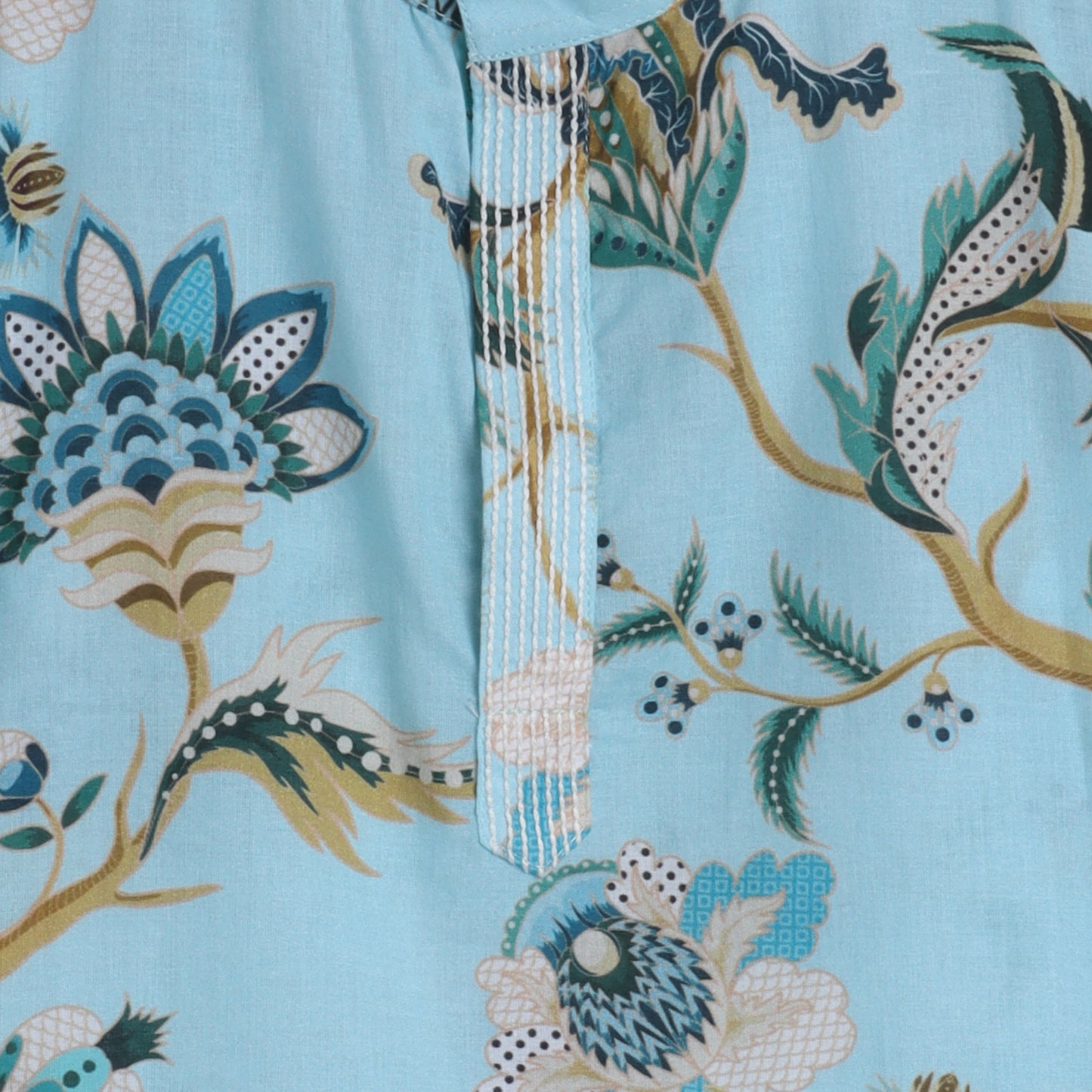 Thread Work And Floral Printed Jacket With Kurta And Pyjama - funlittleones.com