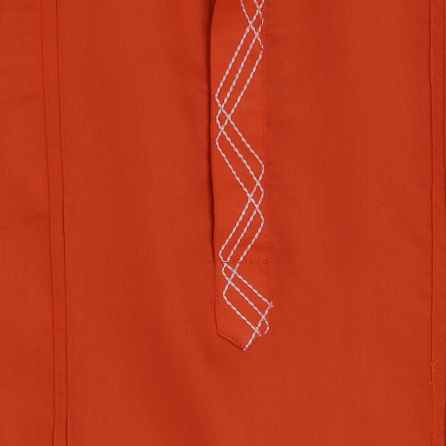 Boys Indian Pintex Orange Kurta With Hibiscus Printed Sleeveless Jacket And Pyjama - funlittleones.com
