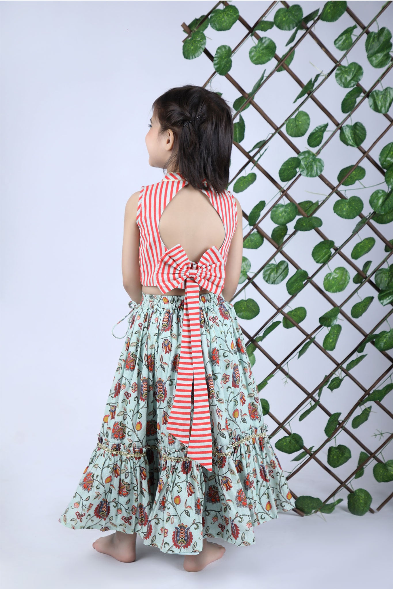 Stripe and Floral Skirt And Top - funlittleones.com