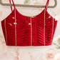 Ruby Red Lehenga Choli Set With Thread Work