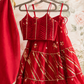 Ruby Red Lehenga Choli Set With Thread Work
