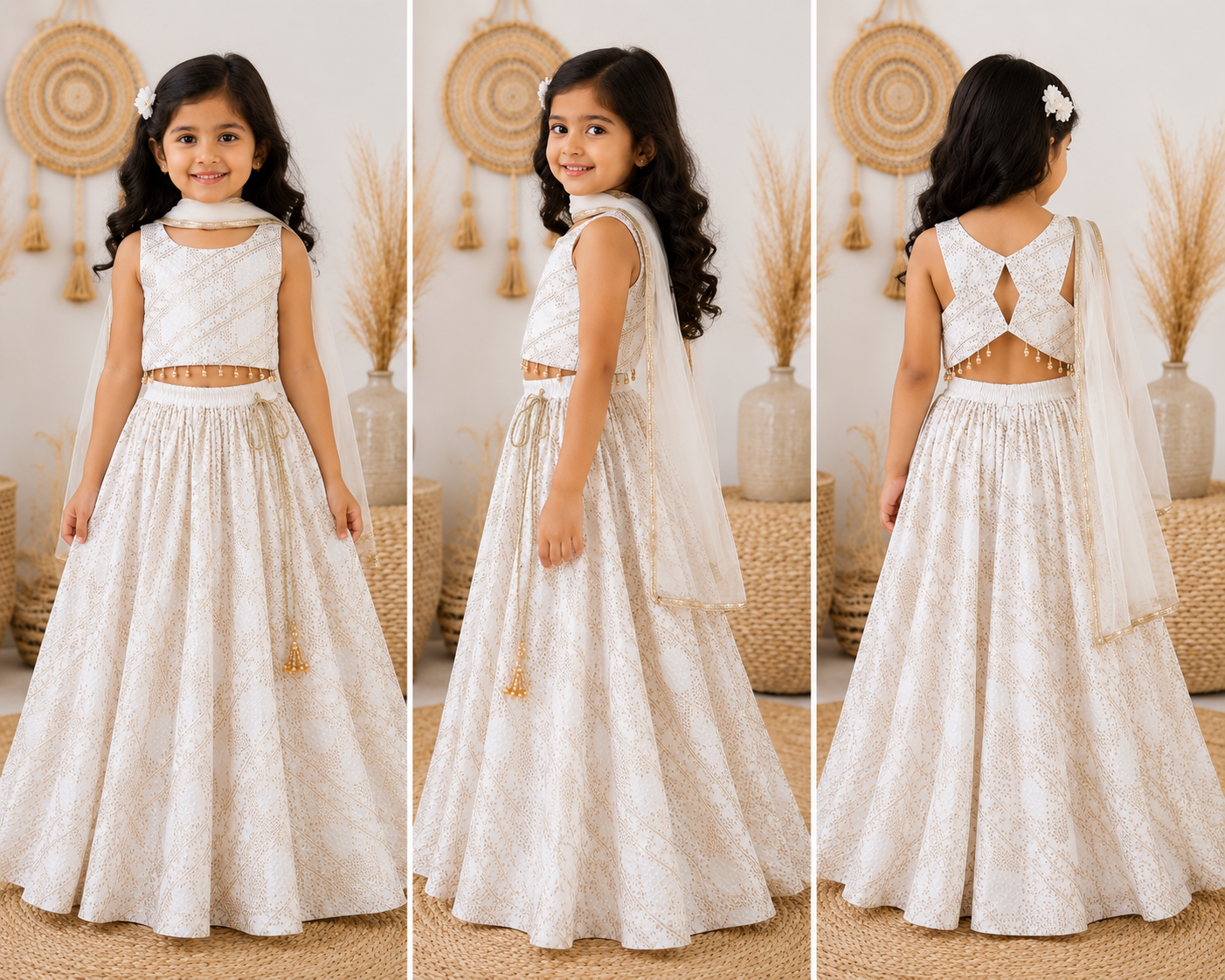 Noor-e-Ivory Lehenga Set for Girls |Fun Little Ones
