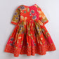 Red floral dress on a white background