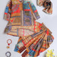 vibrant multicolor kurta and dhoti set for girls