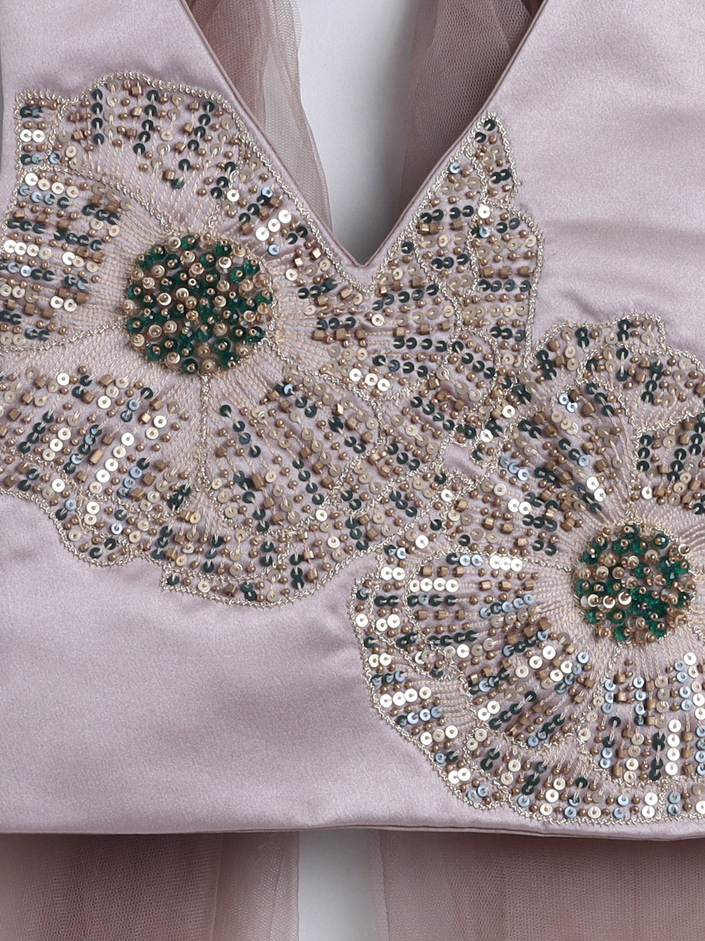 Hand Embroidered Lehenga And Blouse Set For Girls