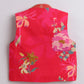 Pink Printed Kurta And Jacket for Boys