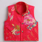Pink Printed Kurta And Jacket for Boys