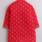 Pink Printed Kurta And Jacket for Boys