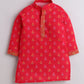 Pink Printed Kurta And Jacket for Boys