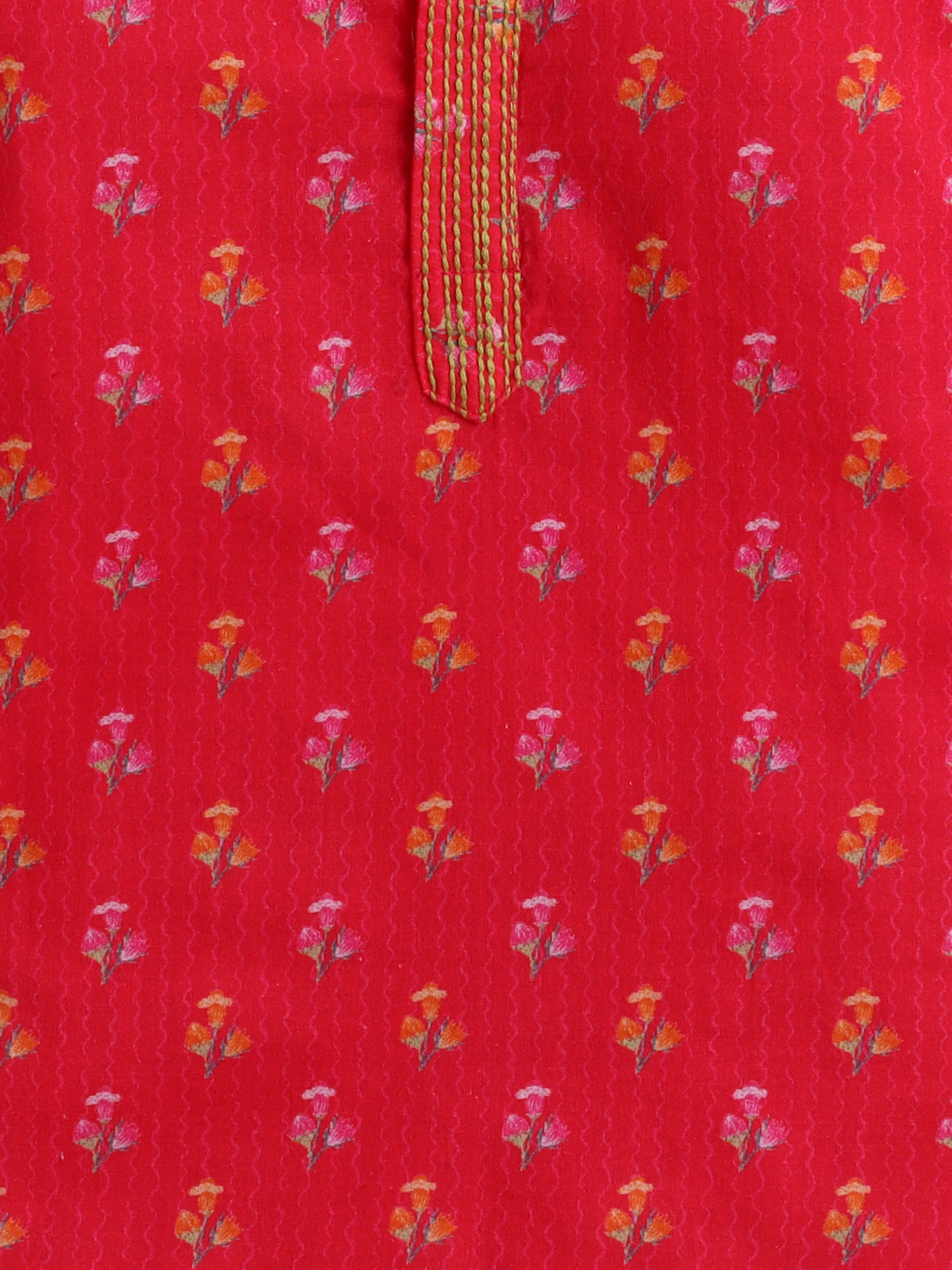 Pink Printed Kurta And Jacket for Boys
