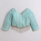 Light Aqua Blue Chanderi Lehenga Choli Set for Girls