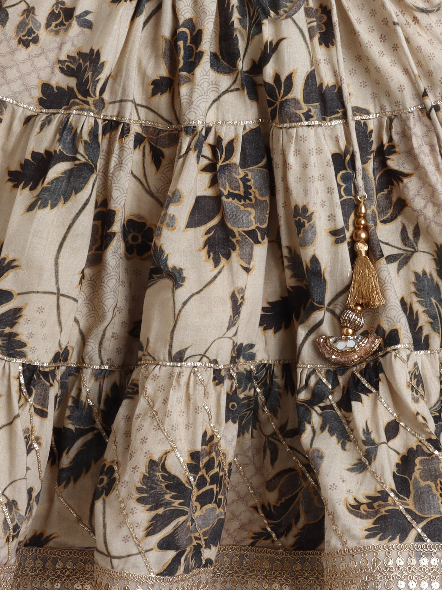Beige Floral Lehenga Choli For Girls | All Ages