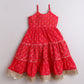 Pink Floral Printed Dress and Jacket for Girls