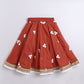 Red Embroidered Cotton Lehenga Choli Set For Girls