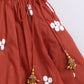Red Embroidered Cotton Lehenga Choli Set For Girls