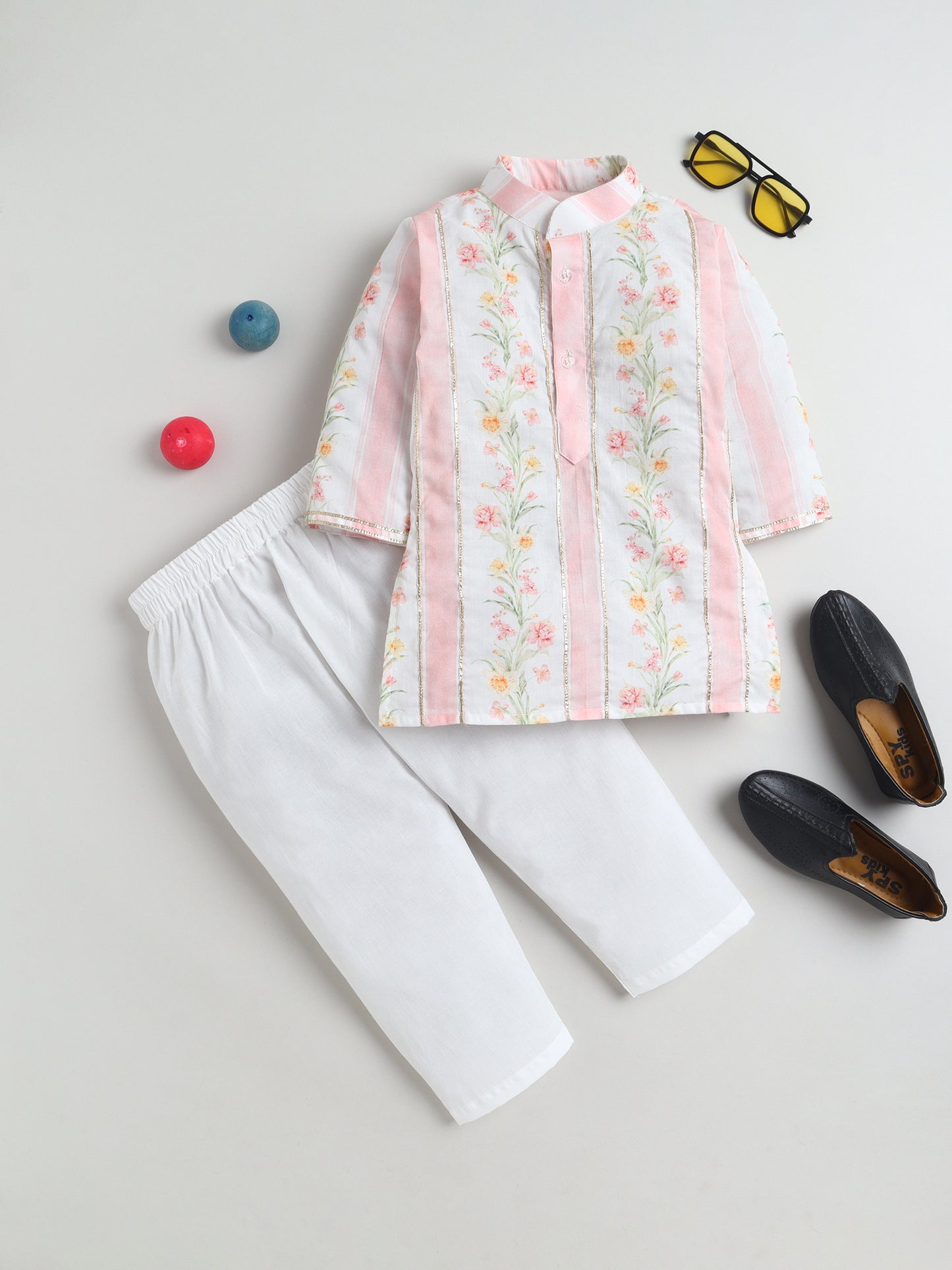 Boys Blush Garden Kurta Pajama Set