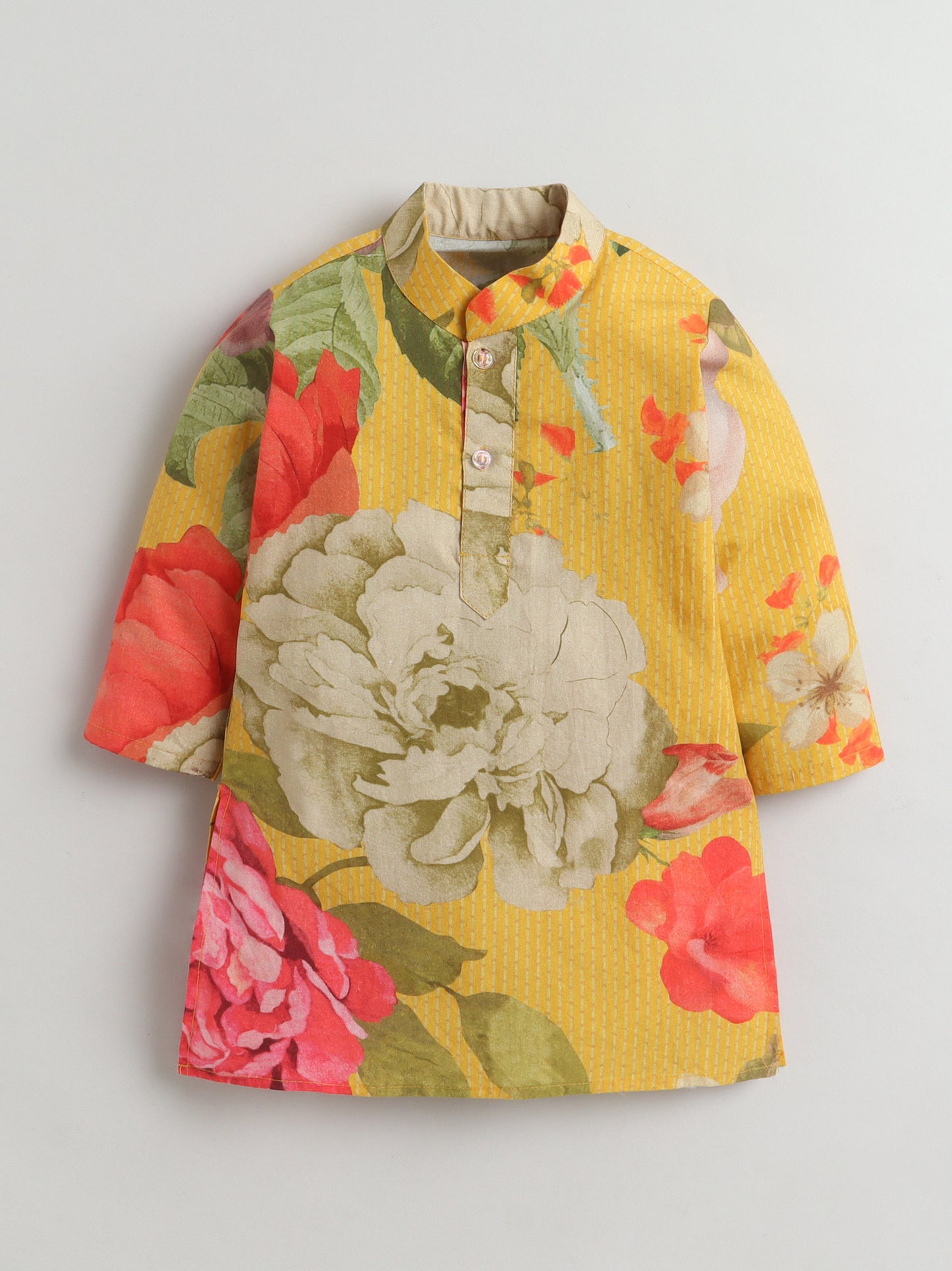 Floral patterned dress on a light gray background