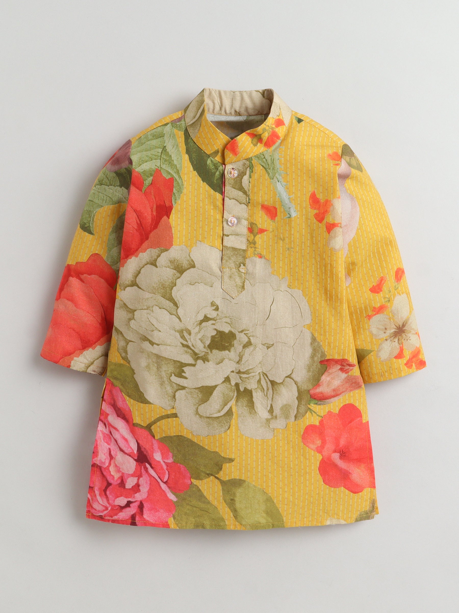 Floral patterned dress on a light gray background