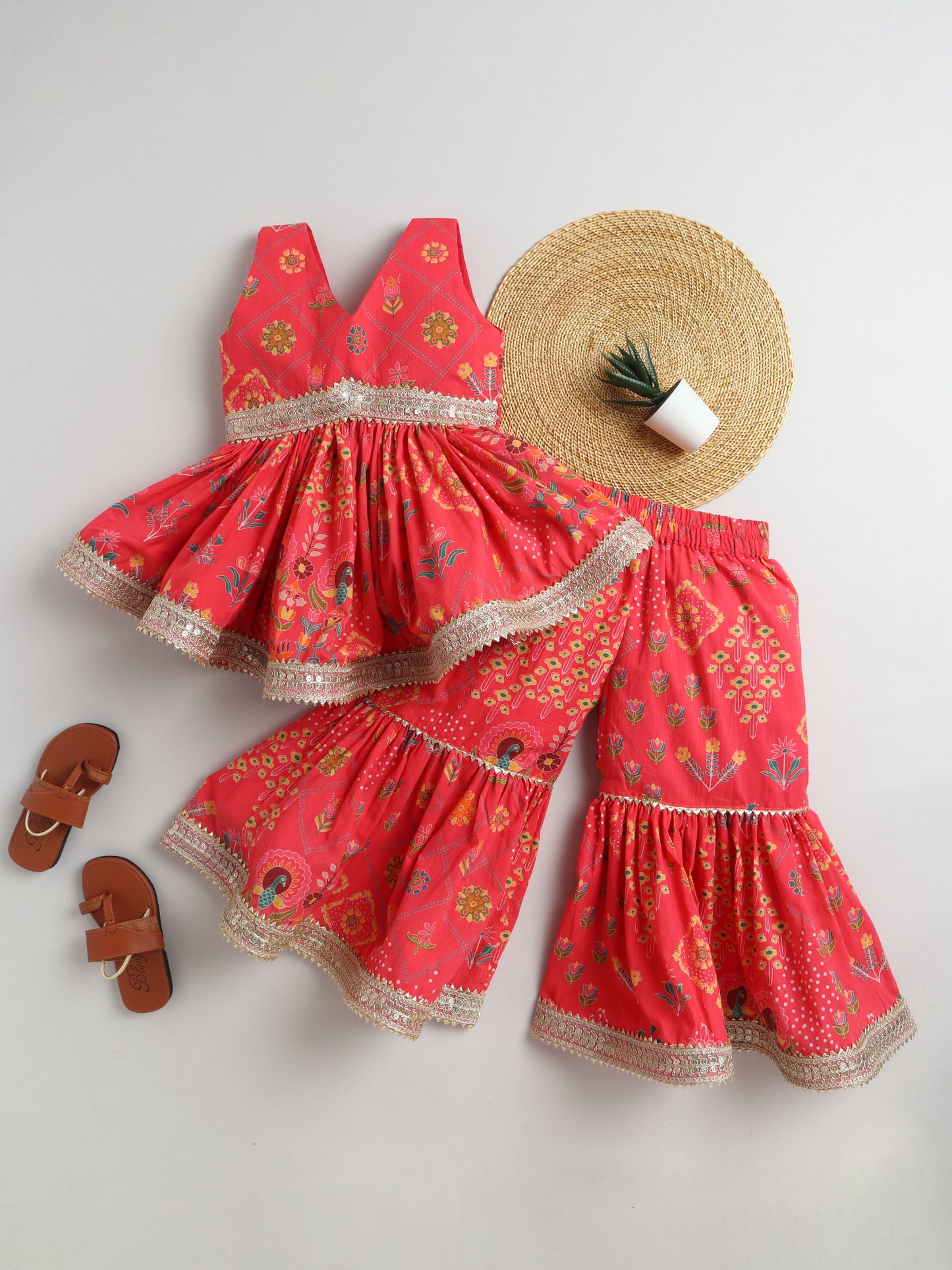 Radiant Bloom Sharara Set For Girls