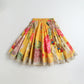 Colorful floral skirt on a white background