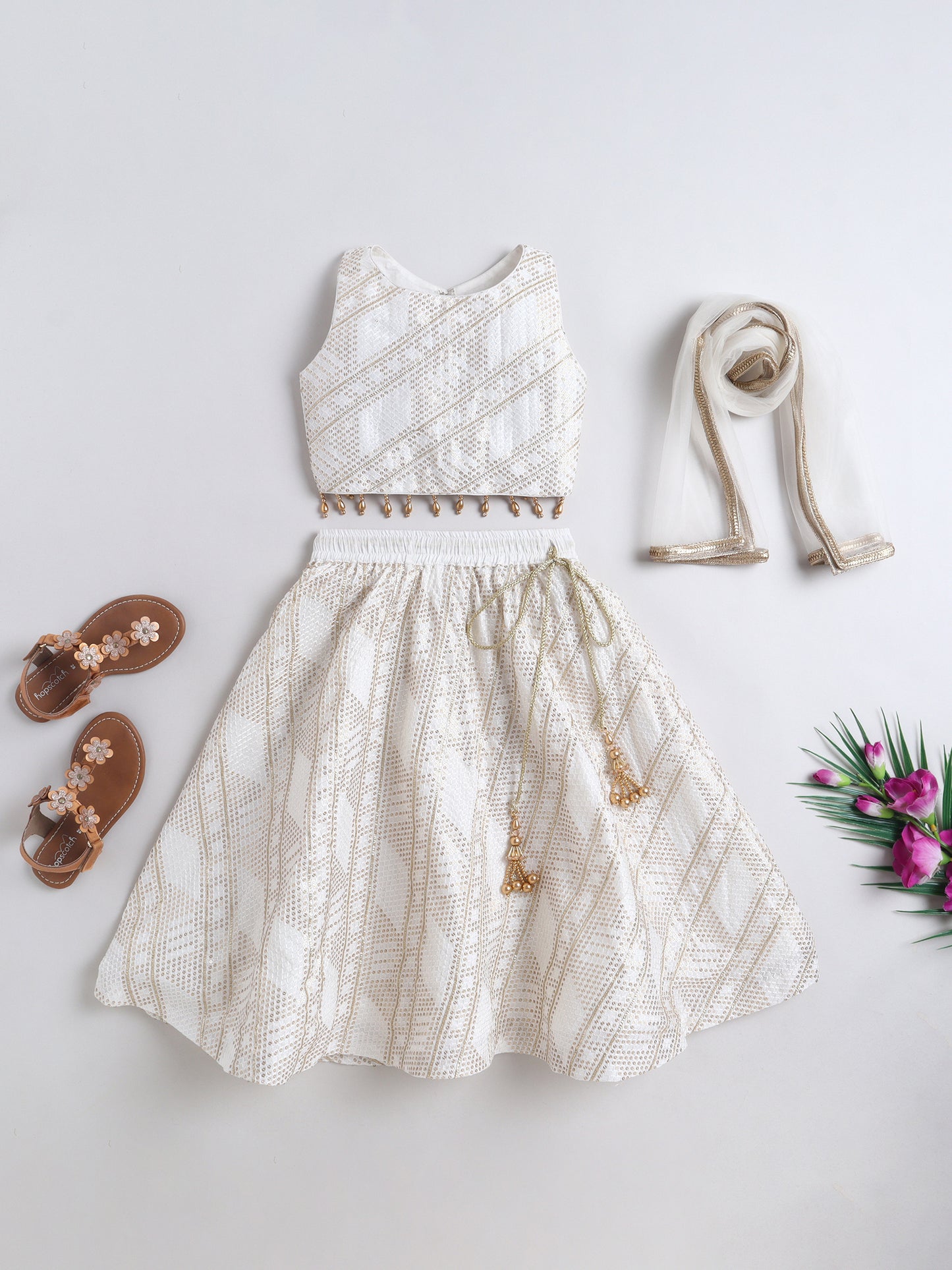 Noor-e-Ivory Lehenga Set for Girls |Fun Little Ones