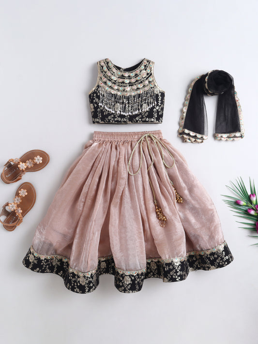 Zareen Noir Lehenga Set For Girls | Ethnic Wear For Kids
