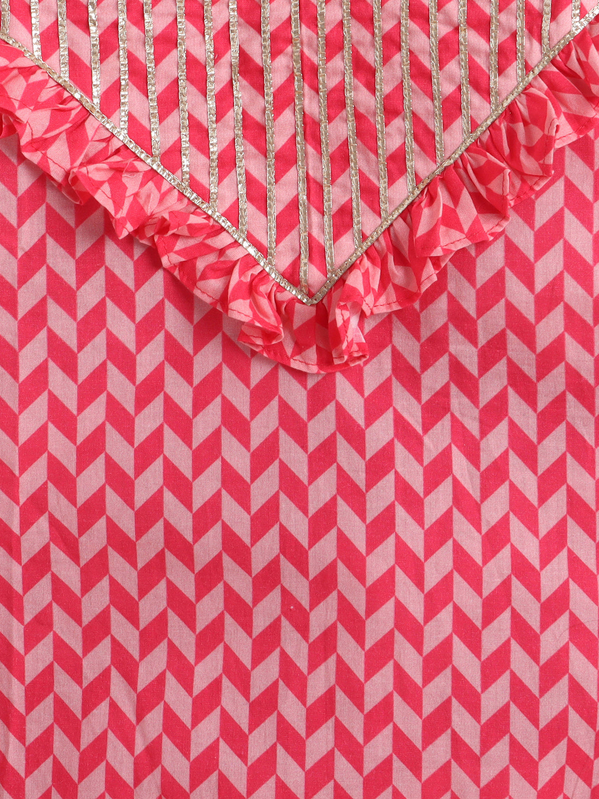 Cotton Blossom Kurta With Flared Bottom For Girls
