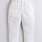 White pants on a light gray background