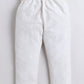 White pants on a light gray background