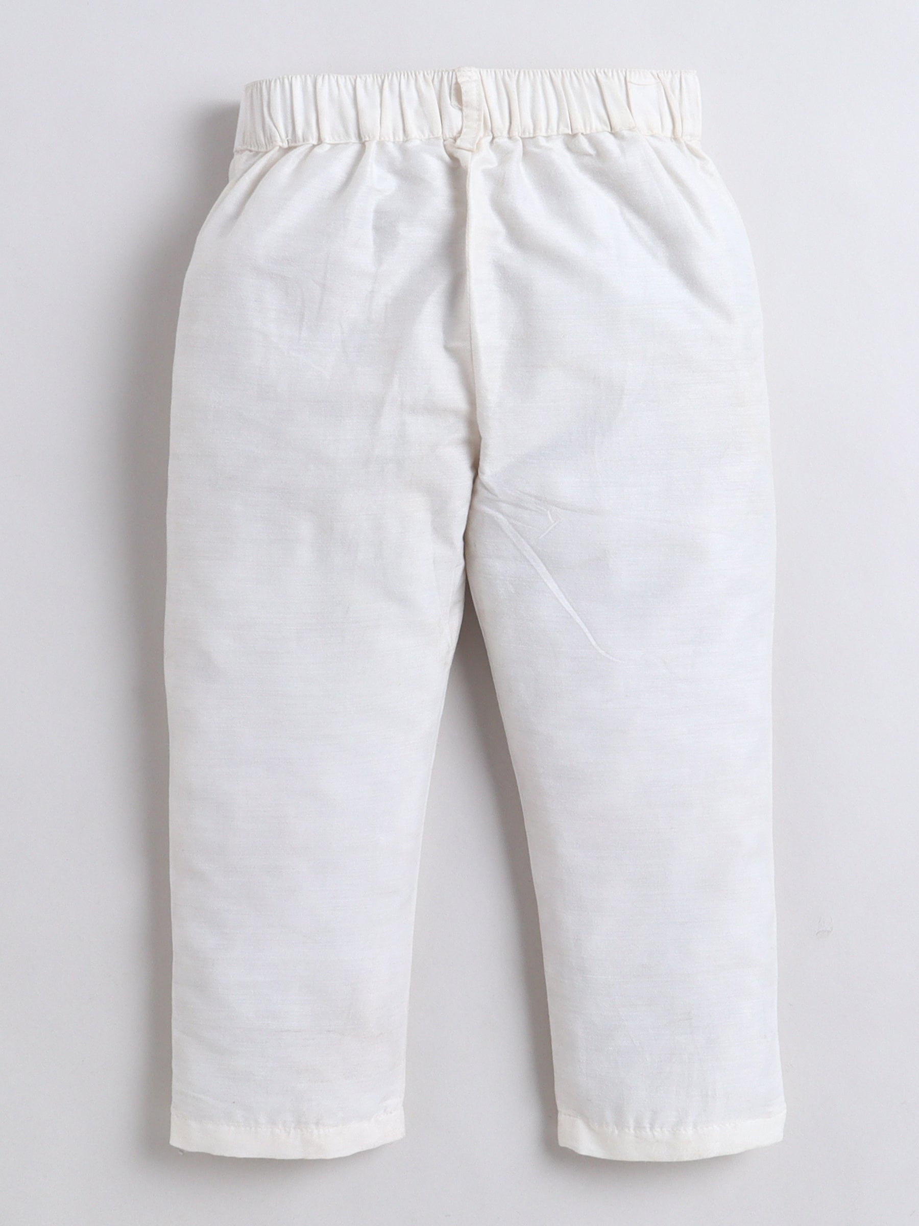 White pants on a light gray background