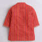 Red and yellow striped shirt on a light gray background