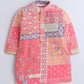 Vibrant Coral Printed Asymmetrical Jacket & White Pajama Set for Boys - funlittleones.com