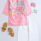 Pink Floral Printed Kurta Pajama Set for Boys